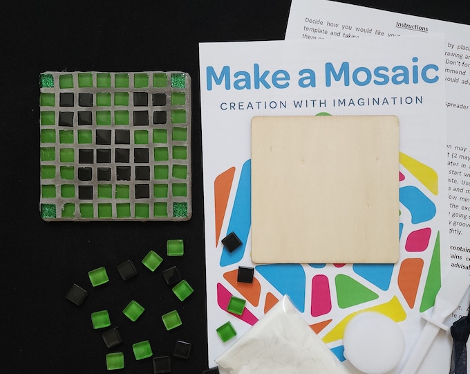 Make a Mosaic Minecraft Creeper Inspired Coaster Kit