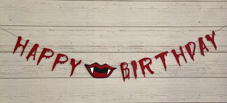 Bloody Banner Bloody Birthday Banner Bloody Decorations Halloween Banner Blood Banner Halloween Birthday Happy Birthday Banner