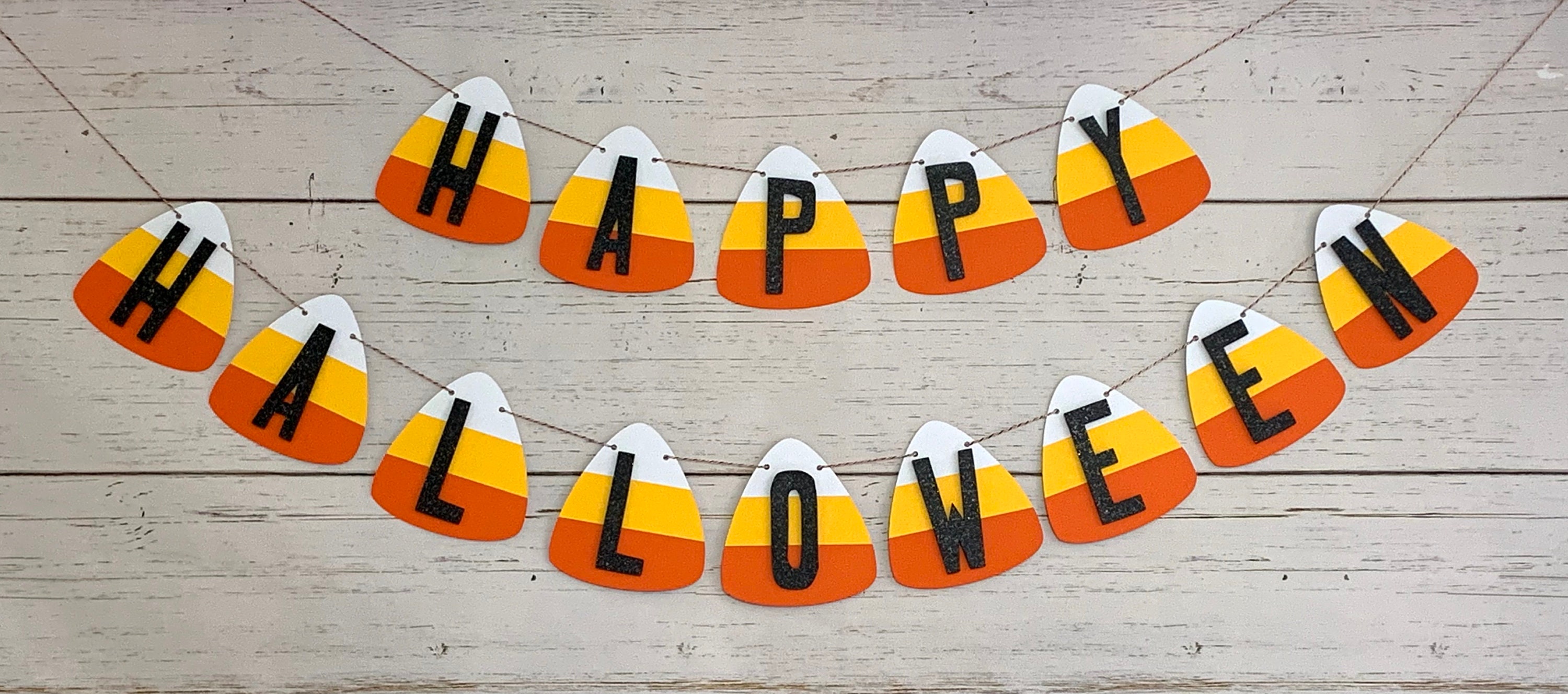 Candy Corn Banner Halloween Banner Happy Halloween Etsy