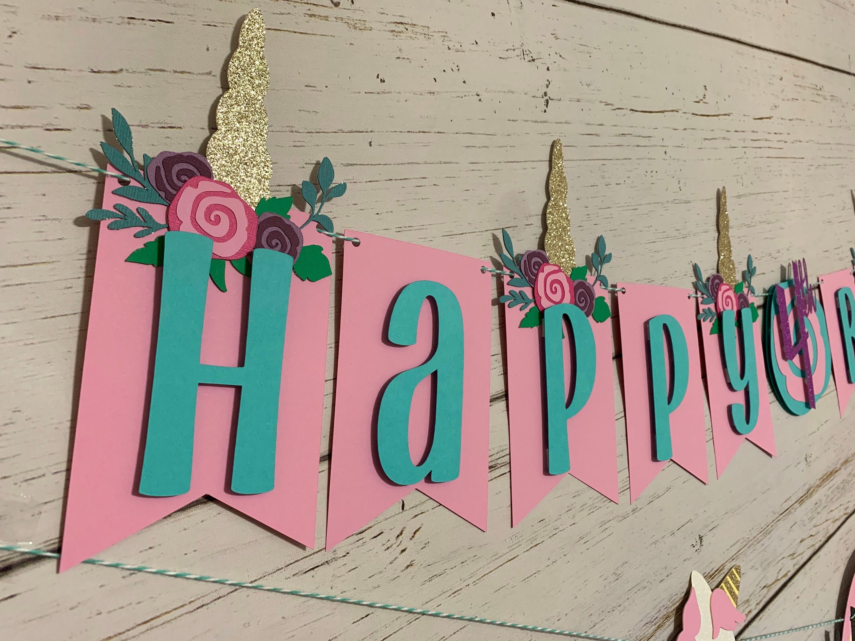Unicorn banner, Happy Birthday Unicorn Banner, Unicorn birthday banne…