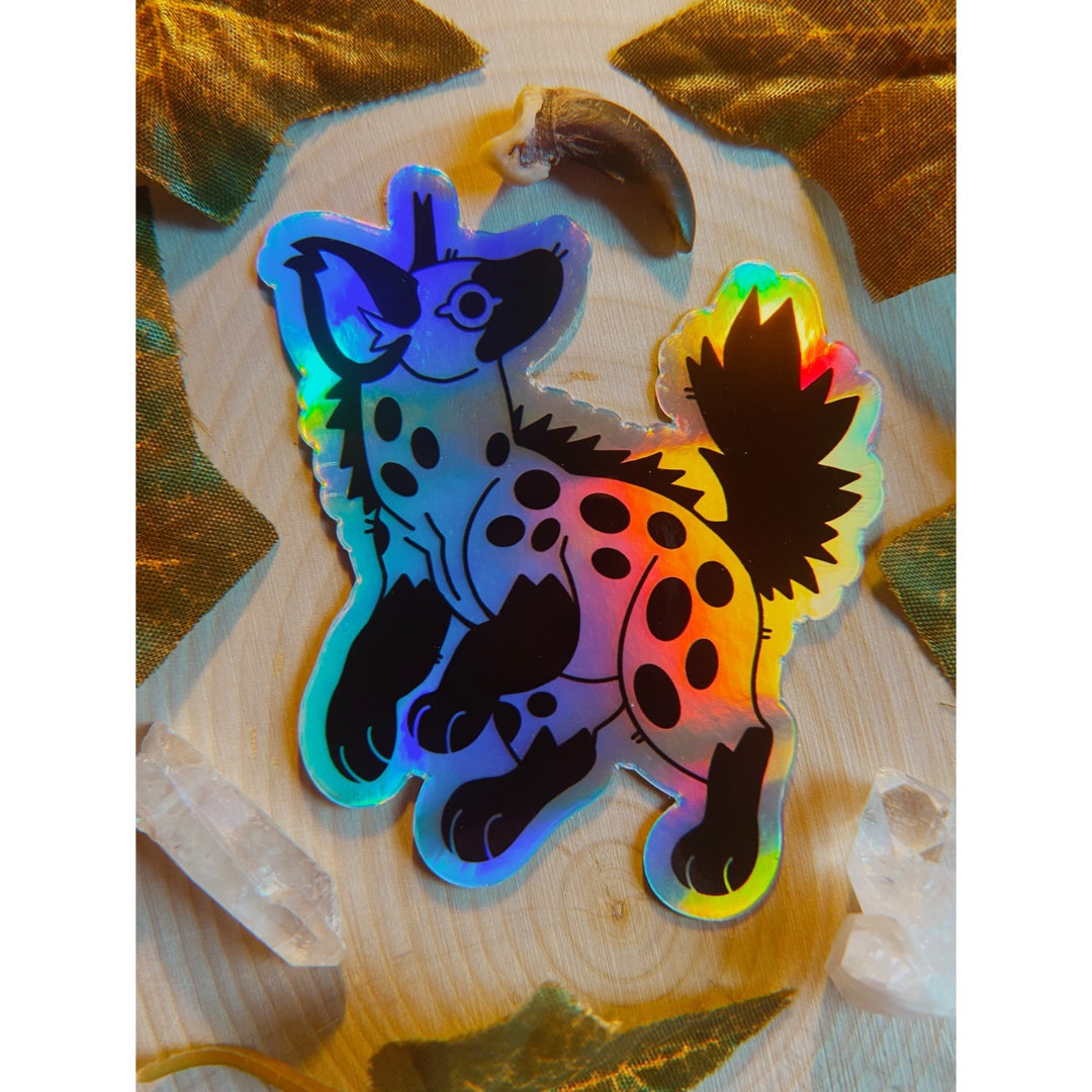 Holographic Spotted Hyena Sticker - Etsy