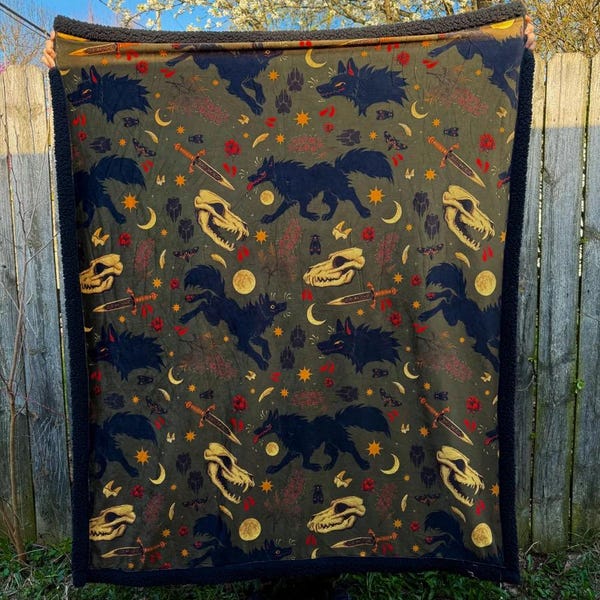 Wolves & Things Sherpa Blanket