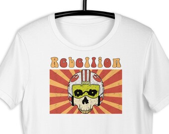 Rebellion Skull T-Shirt - Rebel Pilot Shirt Rebellion Tee Luke Shirt Rebel Shirt