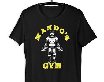 MandoFit Gym T-Shirt, Gym Rat Shirt, Gym Geek Tee, Mando Gym, Work Out Shirt, Fitness Tee