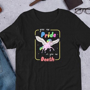 Give Me Pride T-Shirt - Pride Tee Unicorn Shirt Gay Rainbow Tee Retro Unicorn Shirt LGBT T-shirt Lesbian Tee