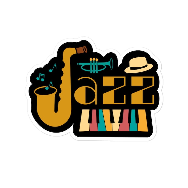 Classy Jazz Soul Stickers, Saxophone Sticker, Piano Sticker, Jazz Music Stickers, Jazz Stickers, Trumpeter, Relaxing Jazz Sticker