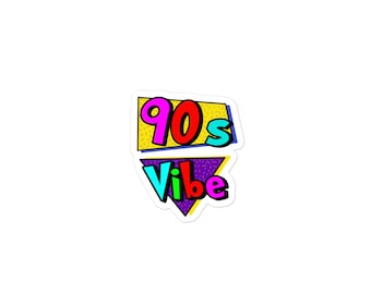 Pegatina con ambiente de los 90, estilo retro