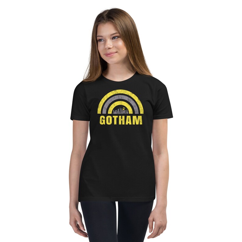 City of Bats Youth Short Sleeve T-Shirt - Kids Bat man Tee Kids Gotham Shirt Youth Gotham Tee