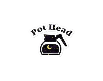 Pegatina de café Pot Head Galaxy, pegatina divertida de Pothead