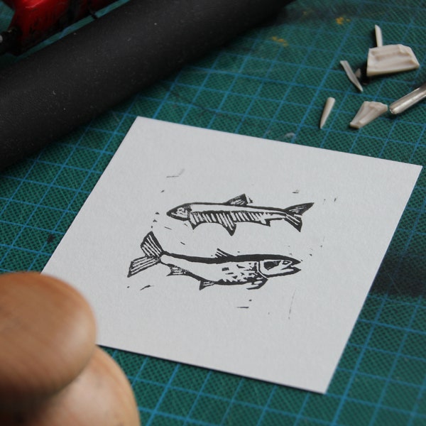 Fish Linocut