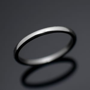 High Polished Silver Tungsten Carbide Unisex Wedding Band | 2mm Wedding Ring