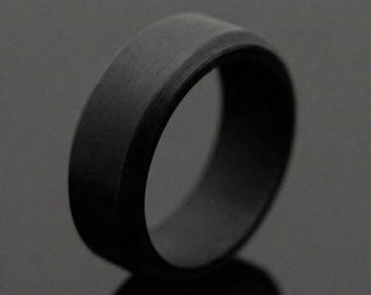 8mm Black Silicone Wedding Band - Unisex Rubber Activity Ring, Flexible Soft Silicone Band for Everyday Activity Wear | Rubber Wedding Ring