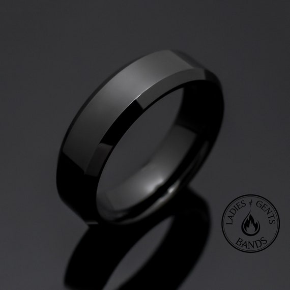 Anillo boda de tungsteno de anillo de boda - Etsy México