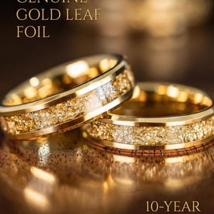 Gouden 18k gouden trouwring herenbladgoud | Wolfraamring met een breedte van 6 mm | Gouden herenring | Gouden herenring