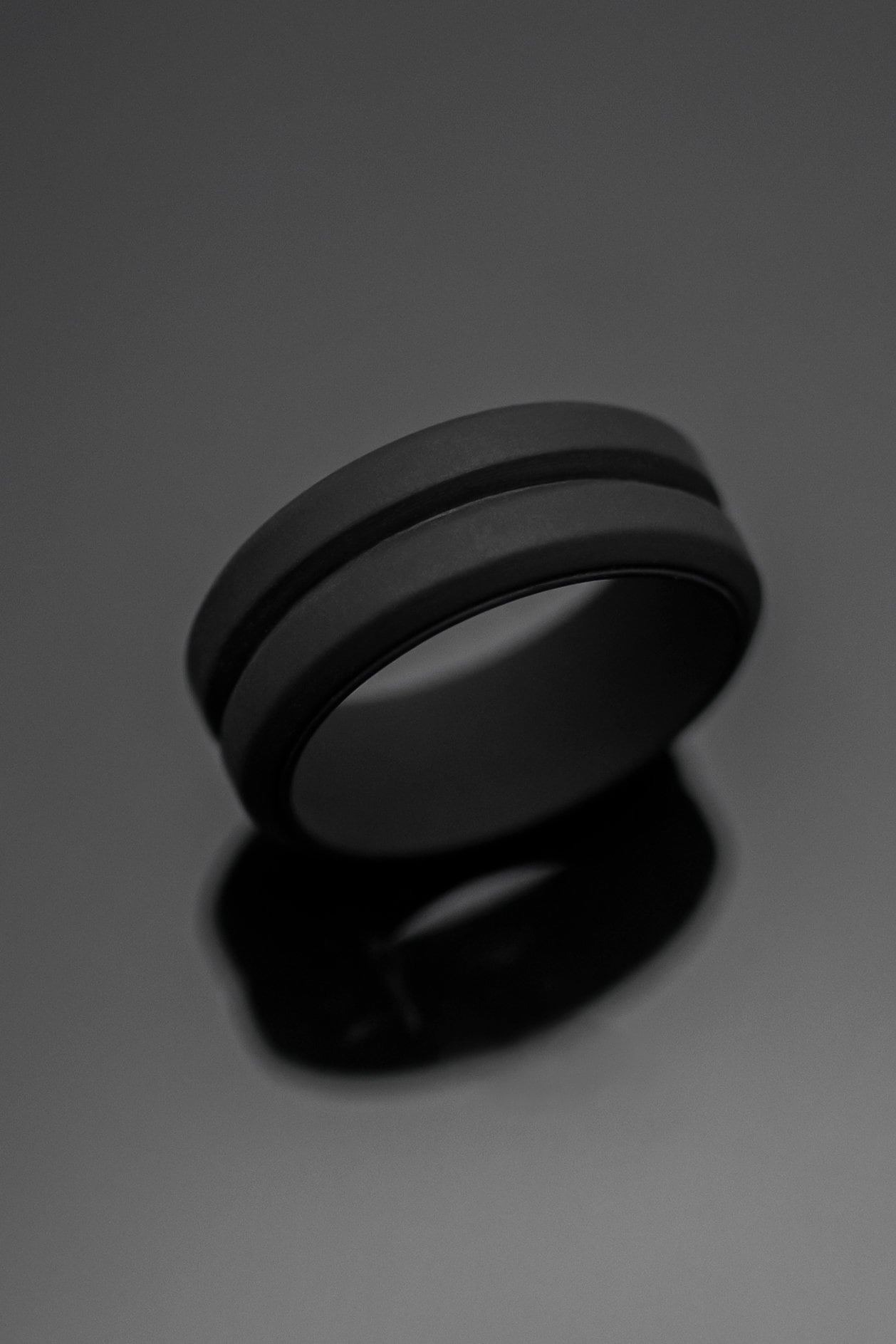 Black Silicone Wedding Band Unisex 8mm Rubber Ring Etsy