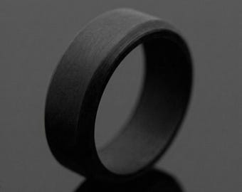8mm Black Silicone Wedding Band - Unisex Rubber Activity Ring, Flexible Soft Silicone Band for Everyday Activity Wear | Rubber Wedding Ring