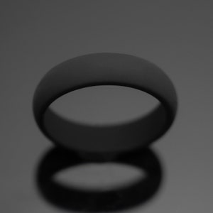 6mm Black Silicone Wedding Band Unisex Rubber Ring image 3