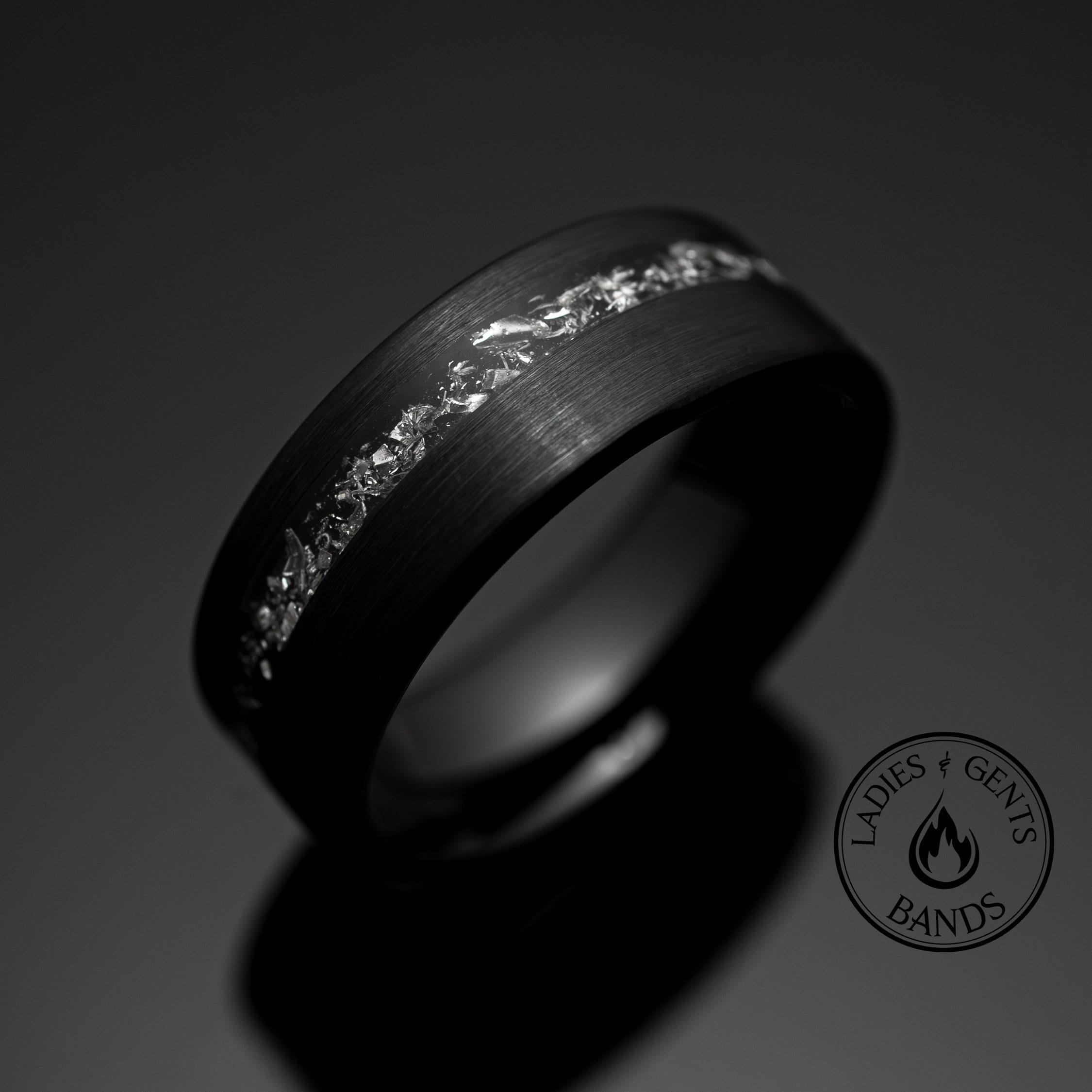 Obsidian mens outlet wedding band