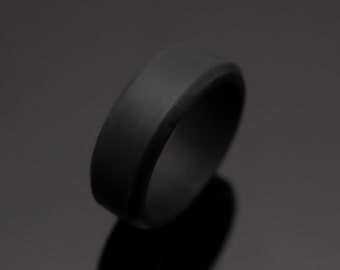 8mm Black Silicone Wedding Band | Unisex Rubber Activity Ring