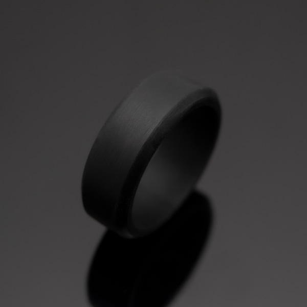 Alliance en silicone noir 8 mm | Bague d'activités en caoutchouc unisexe