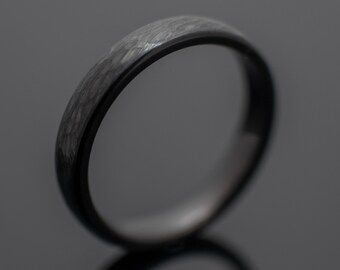 Black Hammered Tungsten Wedding Band in 4mm, Engagement Ring