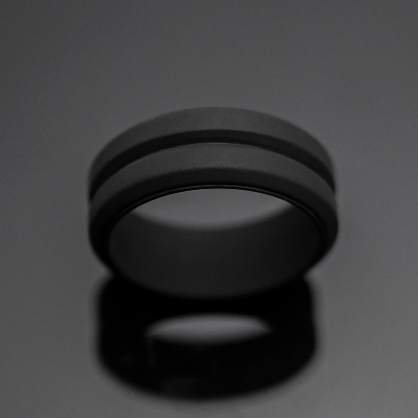 Black Silicone Wedding Band Unisex 8mm Rubber Ring | Etsy