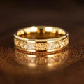 18k Gold Mens Gold Leaf Tungsten Wedding Ring | Engagement Band in 6mm width