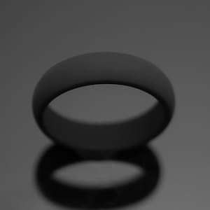 Alianza de boda de silicona negra de 6 mm / Anillo de goma unisex imagen 3