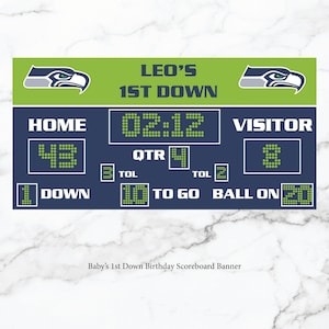 Birthday Scoreboard Banner My 1st Down