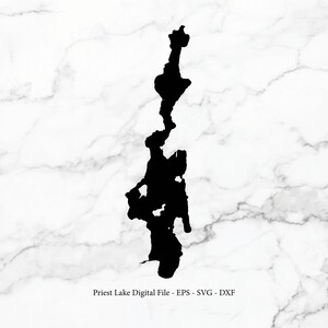 Priest Lake Idaho Map Digitale Datei EPS, SVG, DXF