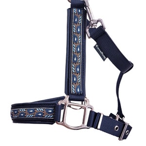 horsehalter full size Zauberranke blue silver halter for horses full size silver blue horsehalter personalizable