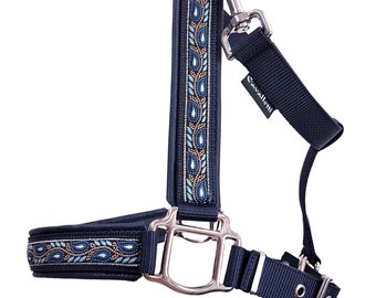 horsehalter Shetland pony size Zauberranke blue silver halter for horses Shetland pony size personalizable horsehalter customizable Shetty