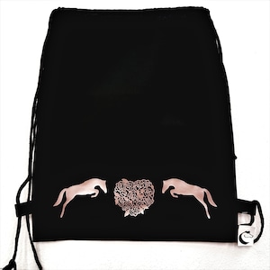riding helmet bag &quot;Springpferd&quot; personalisable gym bag personalisable pony gymbag horse gym bag pony