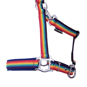 halter headcollar for horses &quot;Rainbow&quot;  size Full halter for horses size XL headcollar for horses size Full horsehalter rainbow
