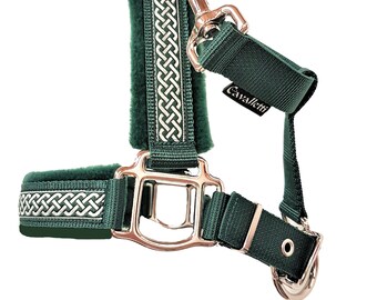 halter  headcollar Shetland Pony &quot;Merlin&quot; headcollar for ponies halfter for horses headcollar pony green halter for horses size S with name