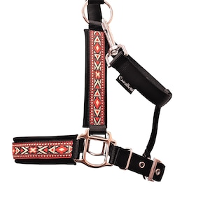 halter headcollar for horses size pony &quot;Wild West&quot; black halter for horses size M horsehalter black headcollar black
