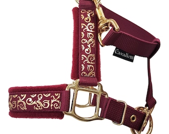 horse halter drafthorse size "Guinevere" • personalizable • headcollar for horses xfull • horse halter gold glitter •