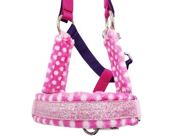 halter headcollar Shetland Pony &quot;Candy&quot; halter for horses headcollar for horses halter size pony headcollar glitter halter pony pink