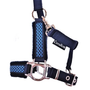 halter for horses headcollar for horses size Full &quot;Brianna&quot; horse halter blue headcollar for horses blue cuddly patted