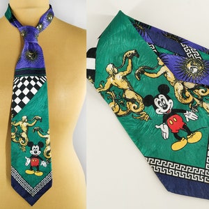 Bright vintage Disney necktie with Mickey Mouse