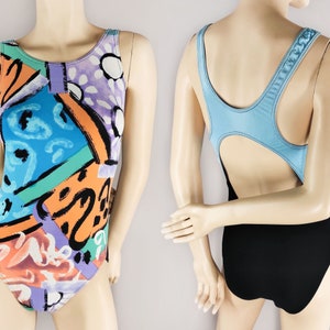 Bright Vintage Swimsuit, Colorful Monokini, Women's One Piece