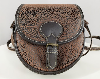 Vintage brown faux leather crossbody bag