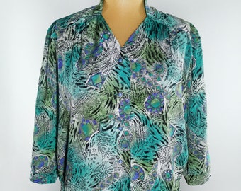 Vintage bright blouse in abstract pattern