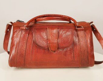 Large Vintage Leather Bag Luxury Travel Bag by Renzo Metti 
