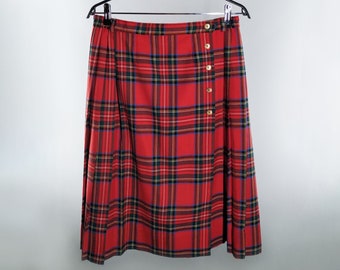 Vintage rode geruite kilt rok