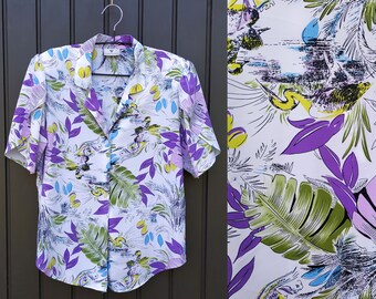 Vintage tropical print blouse