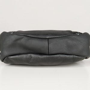 Vintage black shoulder bag, faux leather small crossbody bag image 4