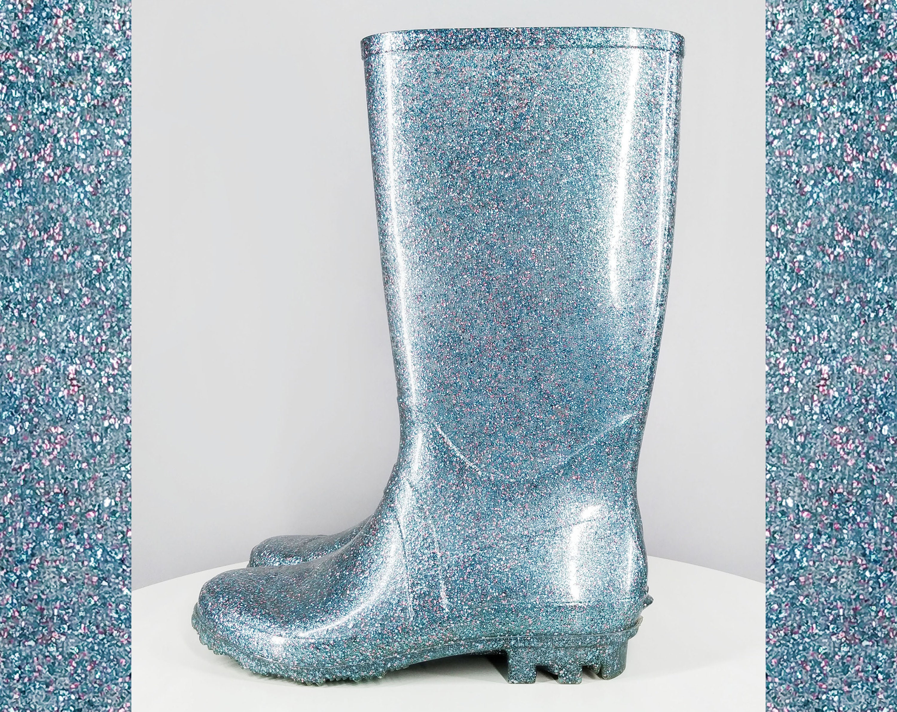 obligat beskyttelse storhedsvanvid Vintage Wellington Boots Blue Glitter Wellies Women's - Etsy