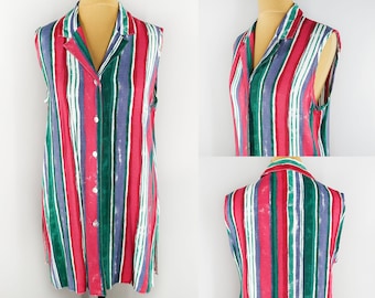 Sleeveless vintage striped shirt
