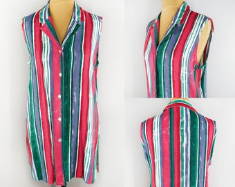 Sleeveless vintage striped shirt